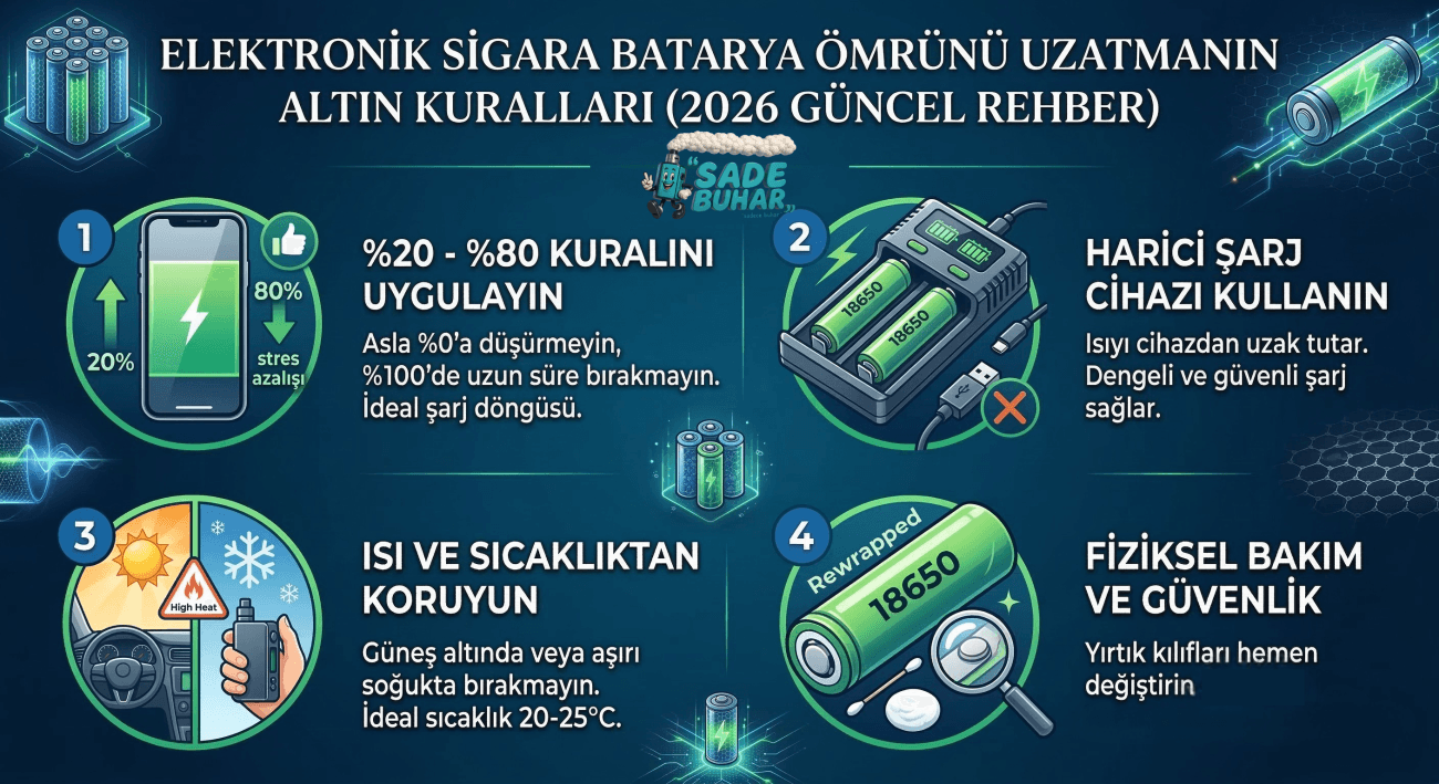 Elektronik Sigara Batarya Teknolojileri ve Ömür Uzatma Sanatı: 2026 Eksiksiz Rehber