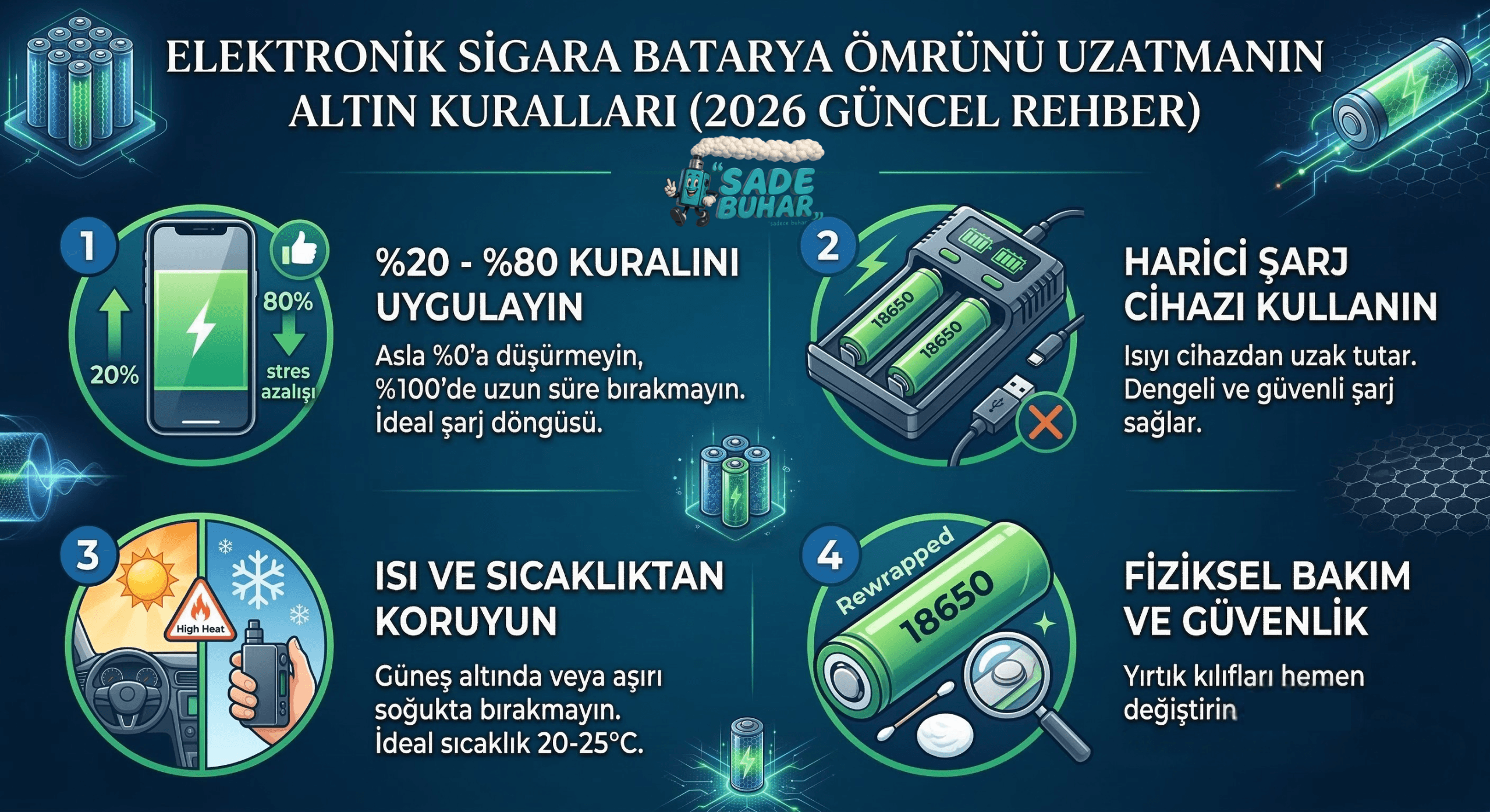 Elektronik Sigara Batarya Teknolojileri ve Ömür Uzatma Sanatı: 2026 Eksiksiz Rehber
