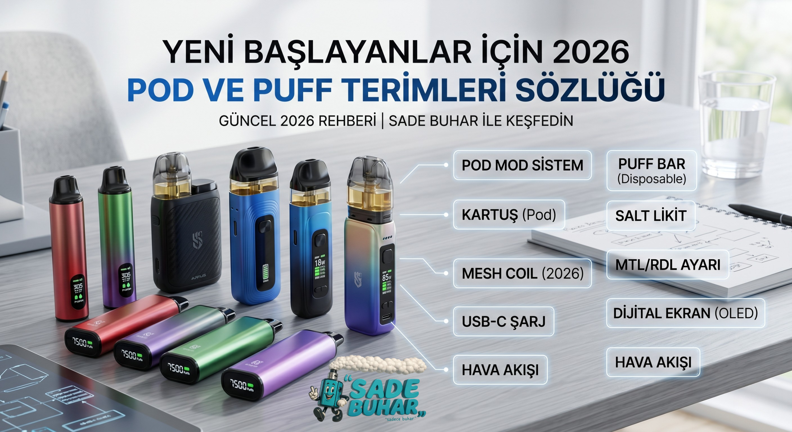 Yeni Başlayanlar İçin 2026 Pod ve Puff Terimleri Sözlüğü Güncel 2026 Rehber